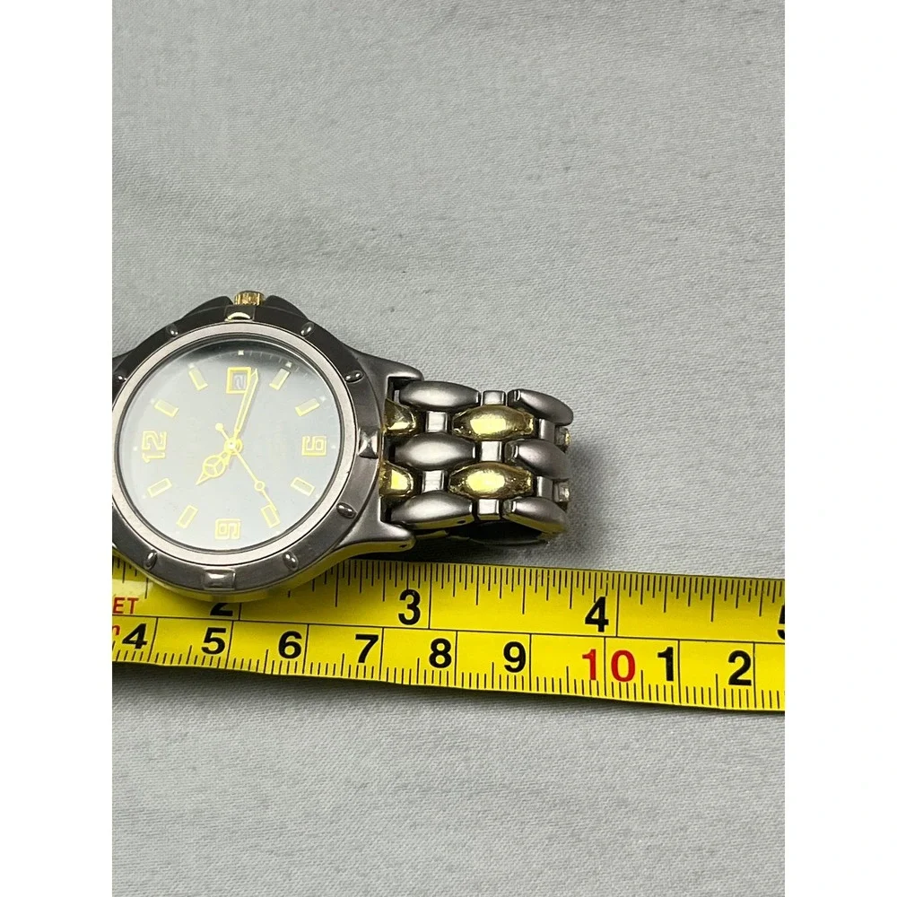 Adolfo Two Tone Quartz Watch‎ Grey Dial Date Japan Movt 100FT Water Resist